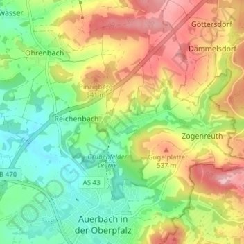 Mappa topografica Degelsdorf, altitudine, rilievo