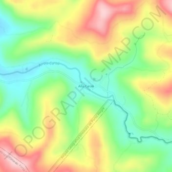 Mappa topografica Alto Caraá, altitudine, rilievo