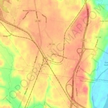Mappa topografica Selkirk, altitudine, rilievo