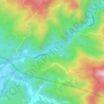 Mappa topografica Klondykes, altitudine, rilievo