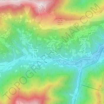 Mappa topografica Samiac, altitudine, rilievo