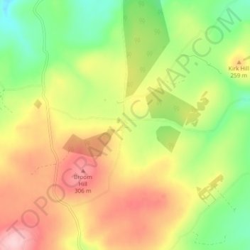 Mappa topografica Ythanwells, altitudine, rilievo