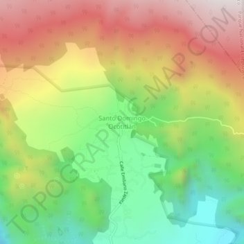 Mappa topografica Santo Domingo Ocotitlán, altitudine, rilievo
