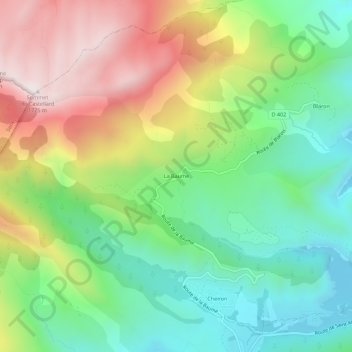 Mappa topografica La Baume, altitudine, rilievo