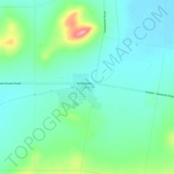 Mappa topografica Dookie, altitudine, rilievo