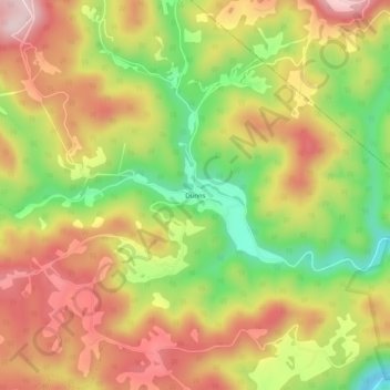 Mappa topografica Dunns, altitudine, rilievo