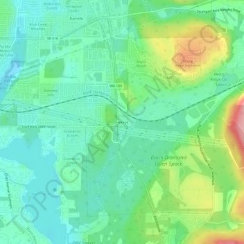Mappa topografica Henrys, altitudine, rilievo