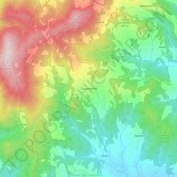 Mappa topografica Casavecchia, altitudine, rilievo