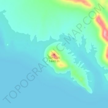 Mappa topografica San Luis, altitudine, rilievo
