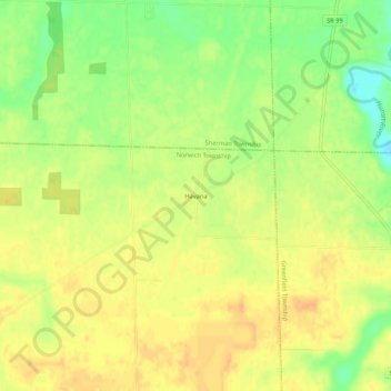 Mappa topografica Havana, altitudine, rilievo