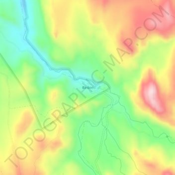 Mappa topografica Biribiri, altitudine, rilievo