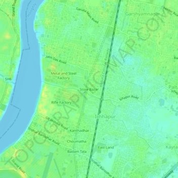 Mappa topografica Store Bazar, altitudine, rilievo