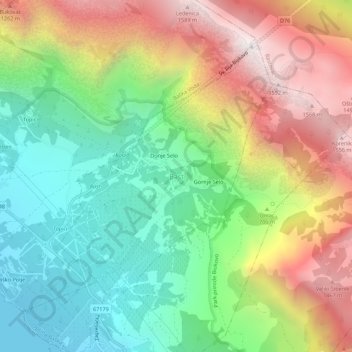 Mappa topografica Bast, altitudine, rilievo