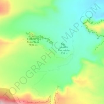 Mappa topografica Cathedral Valley, altitudine, rilievo