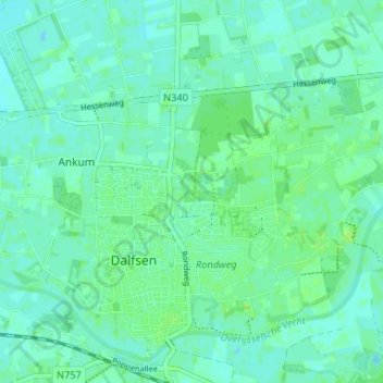 Mappa topografica Gerner, altitudine, rilievo