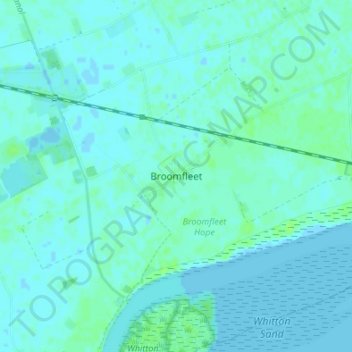 Mappa topografica Broomfleet, altitudine, rilievo