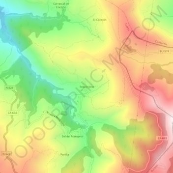 Mappa topografica Resconorio, altitudine, rilievo