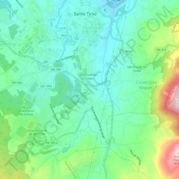 Mappa topografica Merouços, altitudine, rilievo