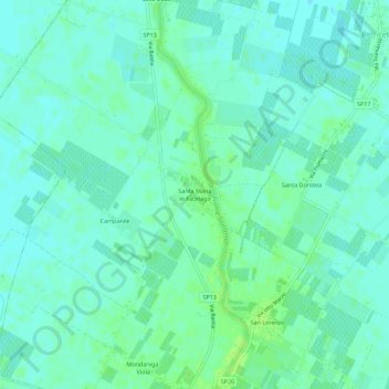 Mappa topografica Santa Maria in Fabriago, altitudine, rilievo
