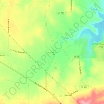 Mappa topografica Spicewood, altitudine, rilievo
