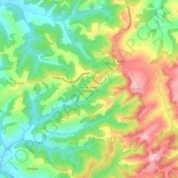 Mappa topografica Monte Oliveto Maggiore, altitudine, rilievo