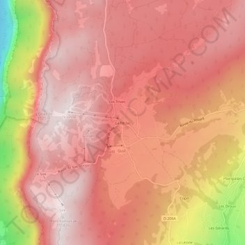 Mappa topografica La Féclaz, altitudine, rilievo