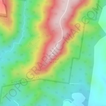 Mappa topografica Mount Sugarloaf, altitudine, rilievo