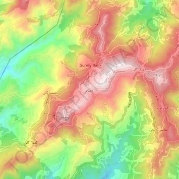 Mappa topografica Murree, altitudine, rilievo