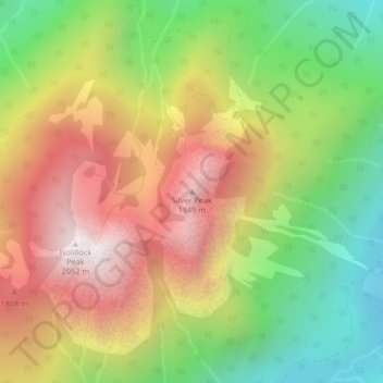 Mappa topografica Silver Peak, altitudine, rilievo