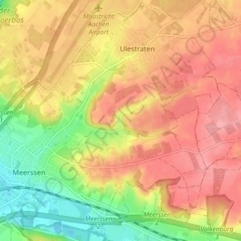 Mappa topografica Waterval, altitudine, rilievo