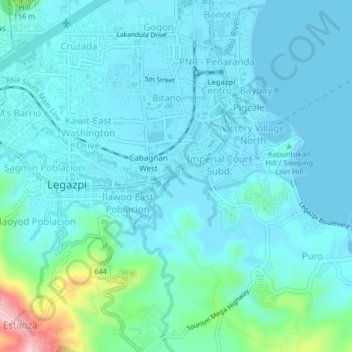 Mappa topografica Cabagñan, altitudine, rilievo