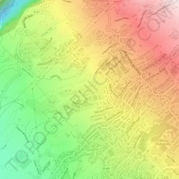 Mappa topografica Trois Mares, altitudine, rilievo