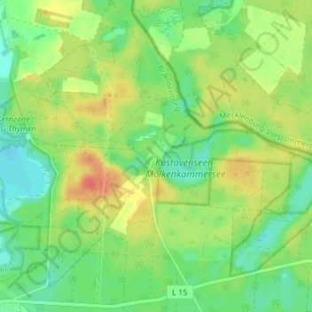 Mappa topografica Neuthymen, altitudine, rilievo