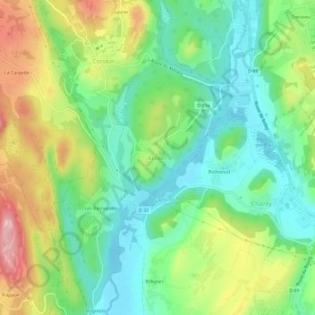 Mappa topografica Andert, altitudine, rilievo