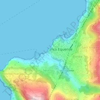 Mappa topografica Corso Filangieri, altitudine, rilievo
