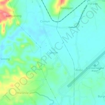 Mappa topografica Cotmon, altitudine, rilievo