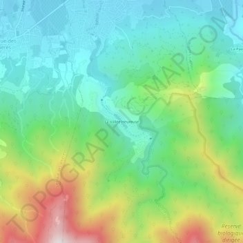 Mappa topografica La Vallée Heureuse, altitudine, rilievo