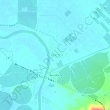 Mappa topografica La Doctrina, altitudine, rilievo