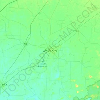 Mappa topografica Rahim Yar Khan, altitudine, rilievo
