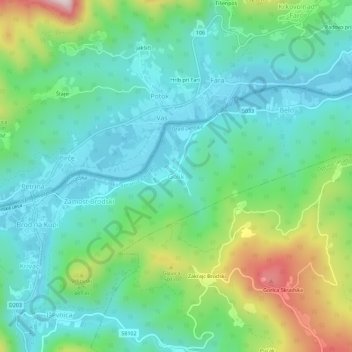 Mappa topografica Golik, altitudine, rilievo
