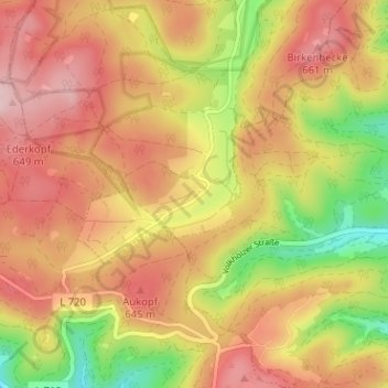 Mappa topografica Benfe, altitudine, rilievo
