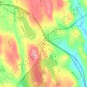 Mappa topografica Four Corners, altitudine, rilievo