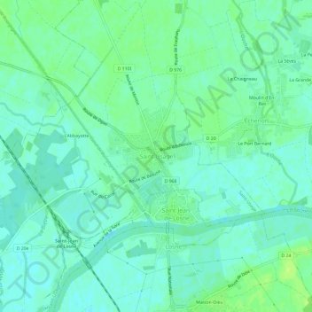 Mappa topografica Saint-Usage, altitudine, rilievo