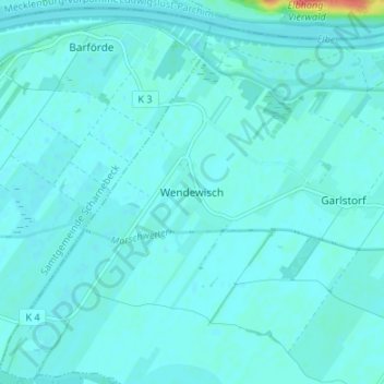 Mappa topografica Wendewisch, altitudine, rilievo