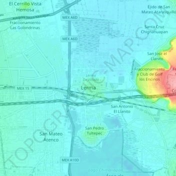 Mappa topografica Lerma de Villada, altitudine, rilievo