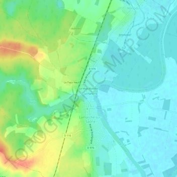 Mappa topografica Le Maix Rolland, altitudine, rilievo