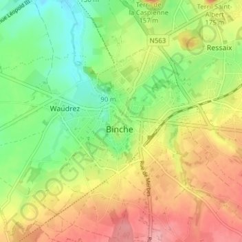Mappa topografica Porte Notre-Dame, altitudine, rilievo