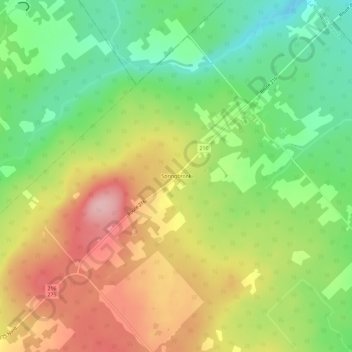Mappa topografica Springbrook, altitudine, rilievo