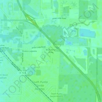 Mappa topografica Blue Heron Pines, altitudine, rilievo