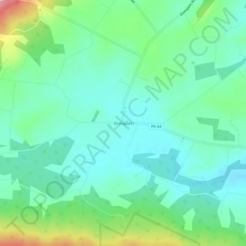 Mappa topografica Elimsport, altitudine, rilievo